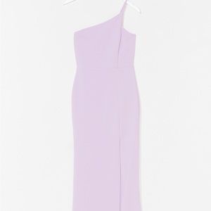 Asymmetric Front Slit Maxi Dress Lavender Lilac 💜